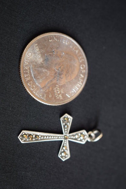 Marcasite Cross Charm - Charmantiques