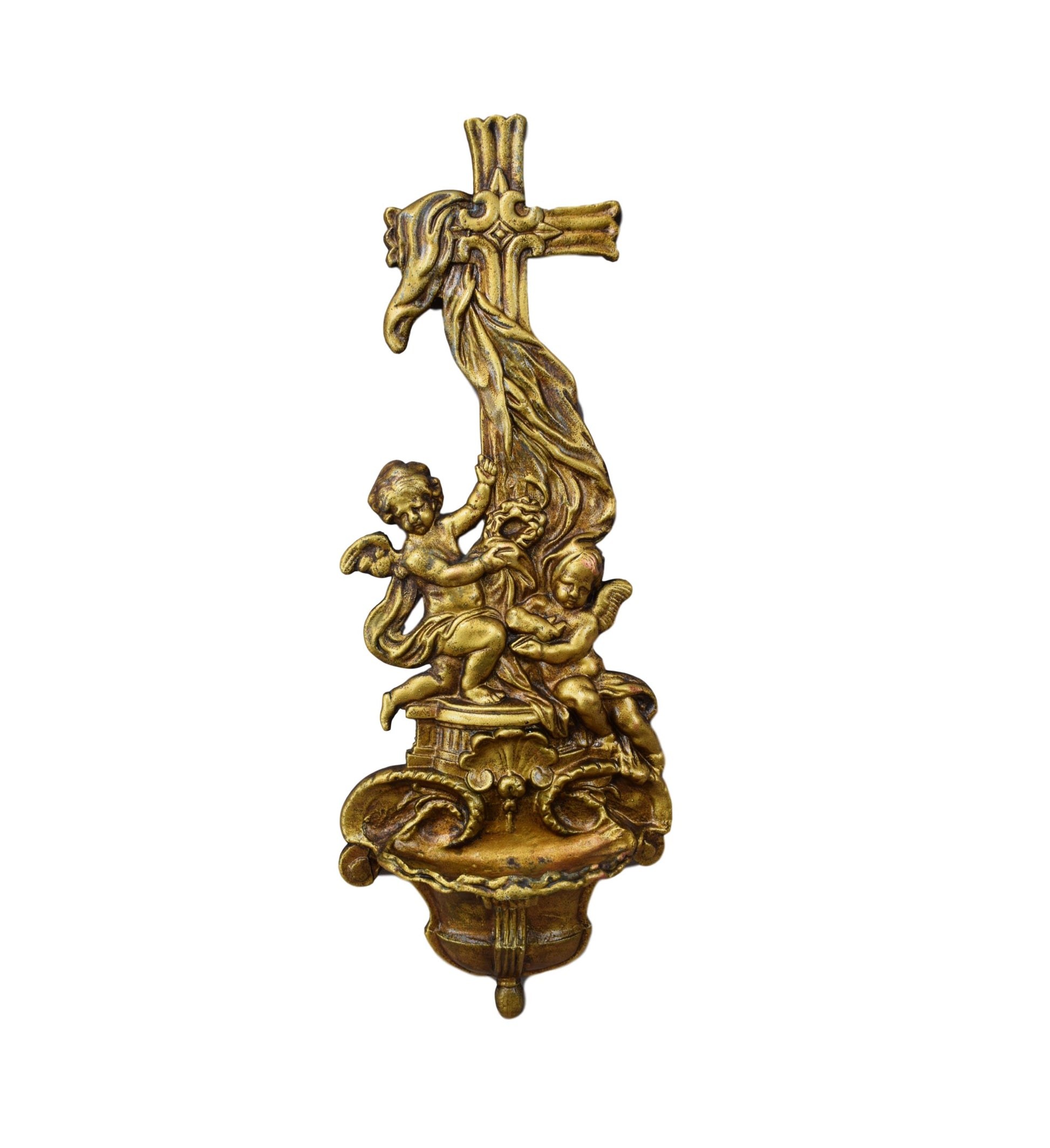 Angels Bronze Holy Water Font - Charmantiques