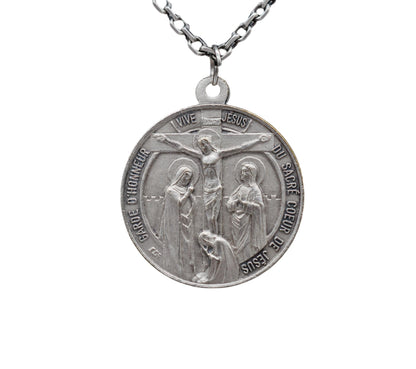 Vintage Sacred Heart of Jesus Medal Love ! Glory ! Pendant
