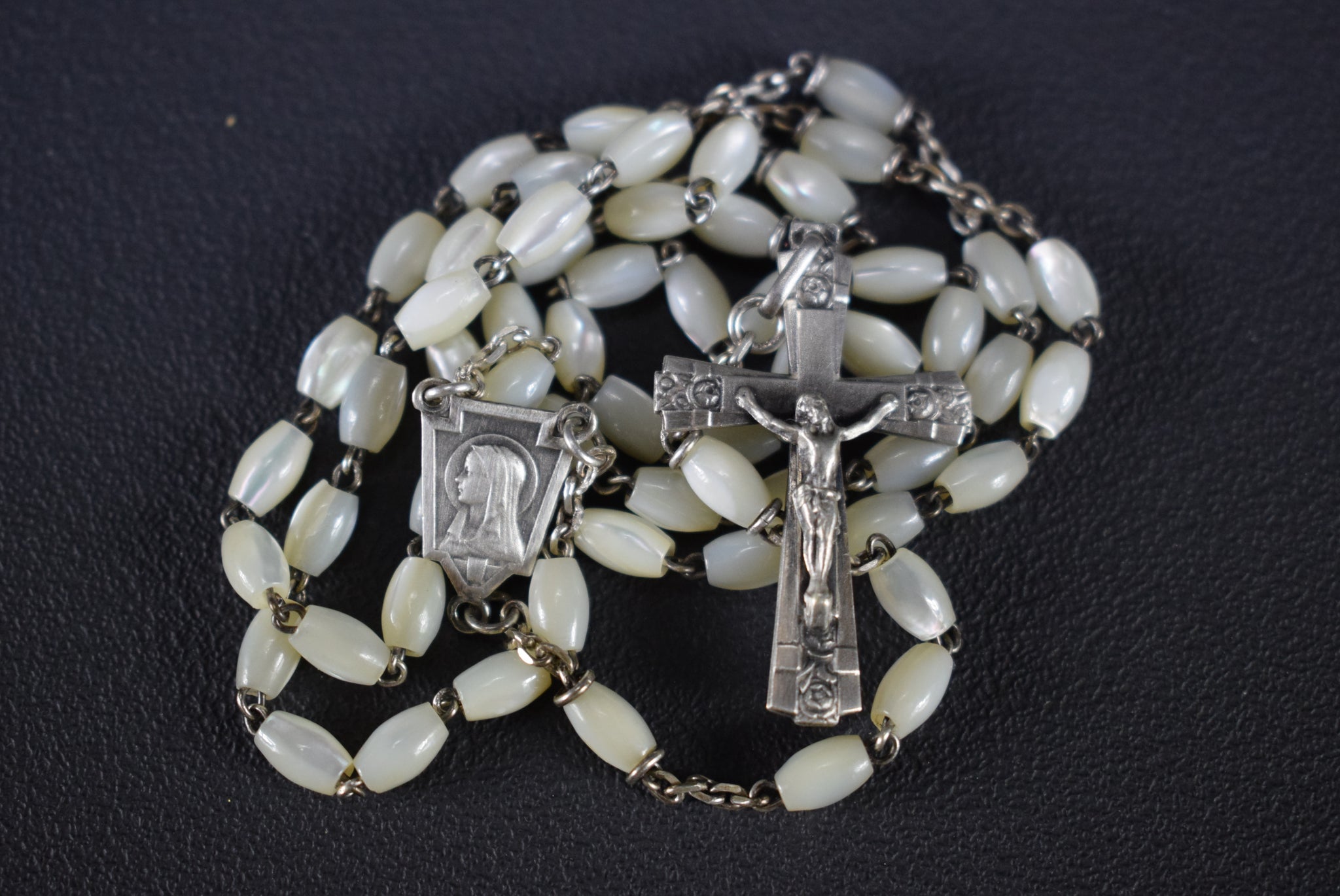 Art Deco Mother of Pearl Rosary Sterling Silver – Charmantiques