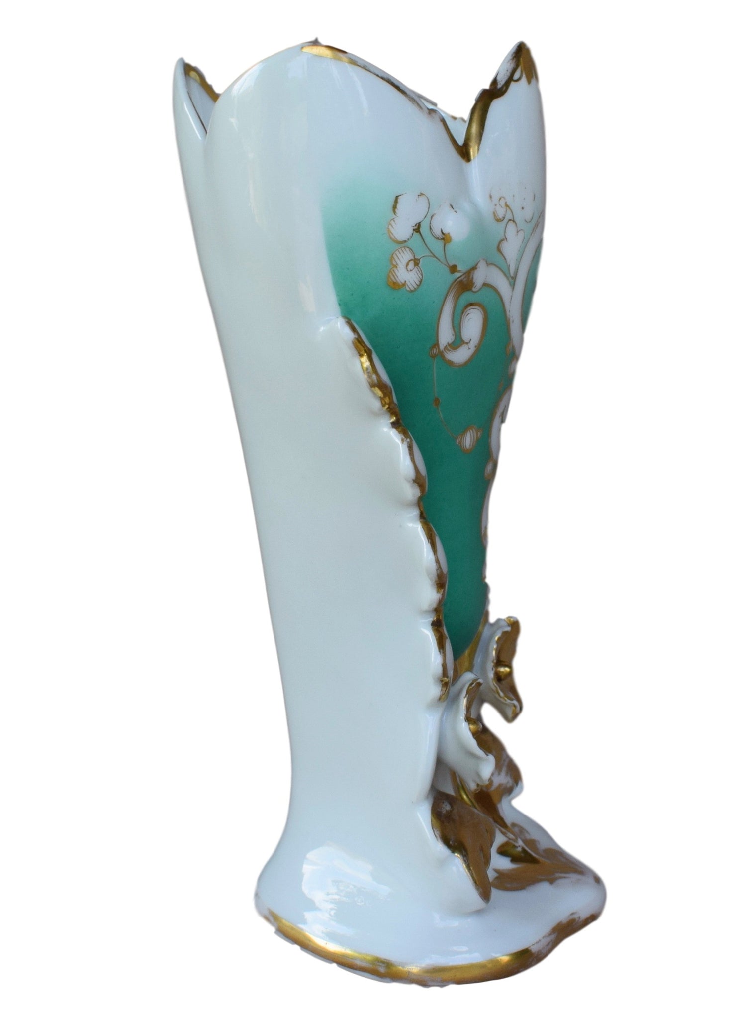19th.C Large Old Paris Porcelain Vase - Charmantiques