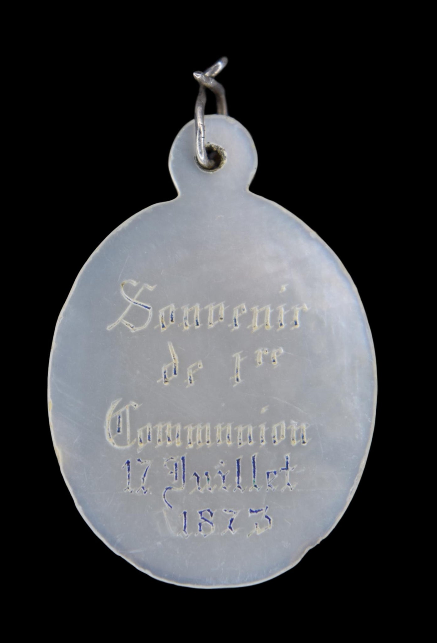 Mother of Pearl Communion Medal - Charmantiques