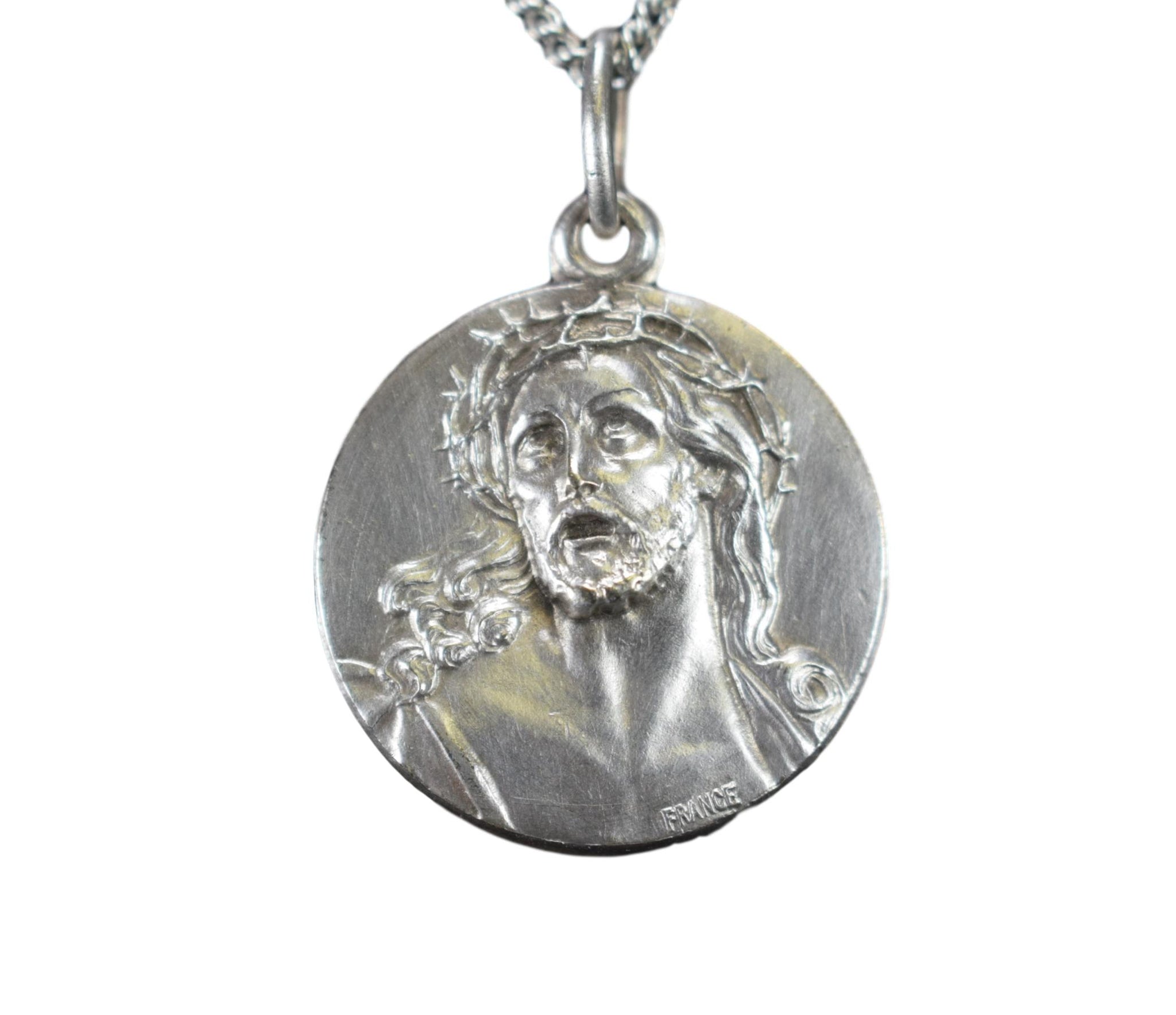 Jesus Christ Medal Pendant Vintage French