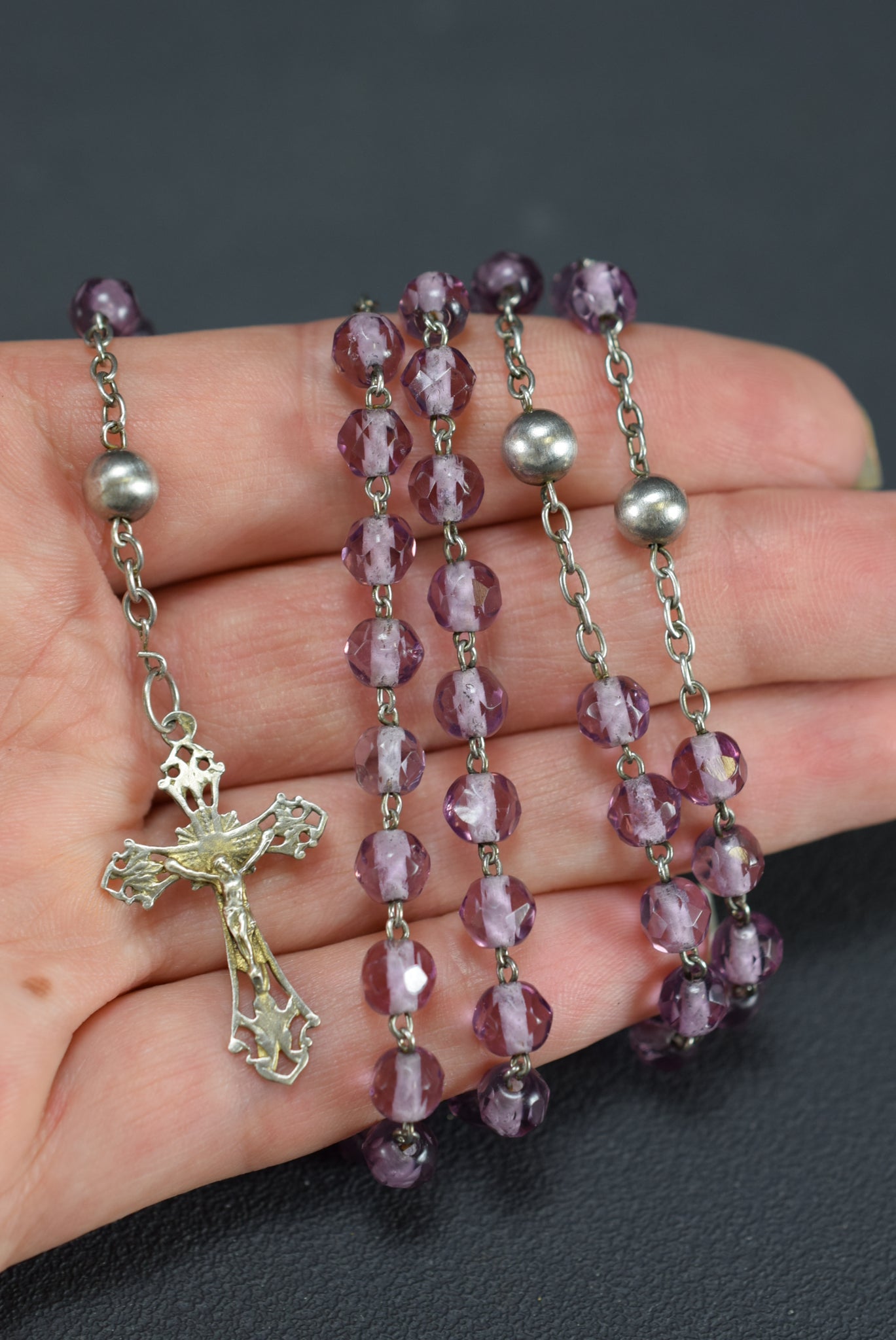 Purple & Silver Rosary
