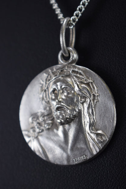 Jesus Christ Medal Pendant Vintage French