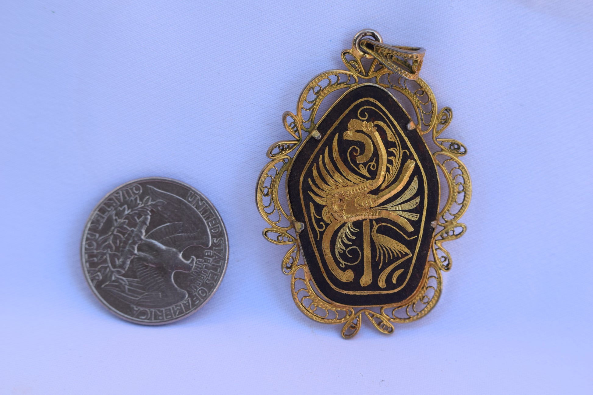 Filigree Griffin Pendant - Charmantiques