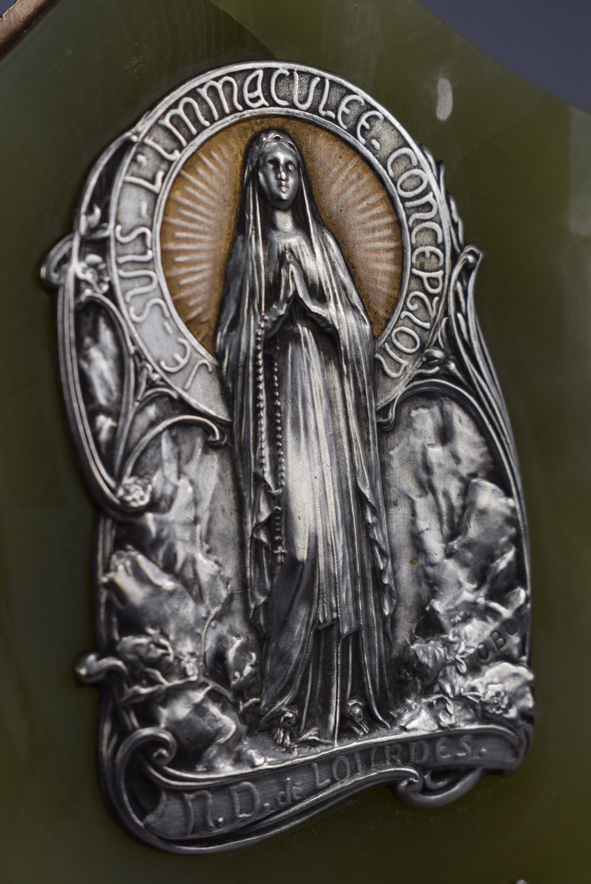 Lourdes Souvenir Plaque - Charmantiques