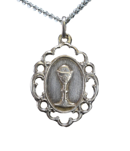 Sterling Silver Medal Eucharistic Pendant Chalice