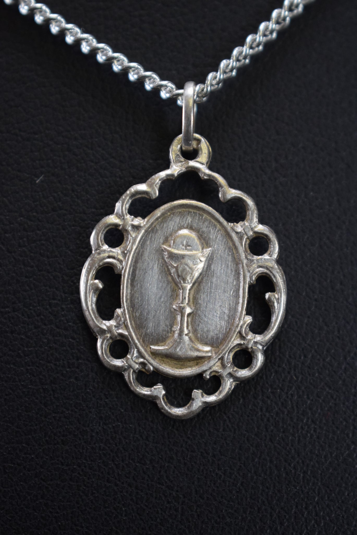 Sterling Silver Medal Eucharistic Pendant Chalice