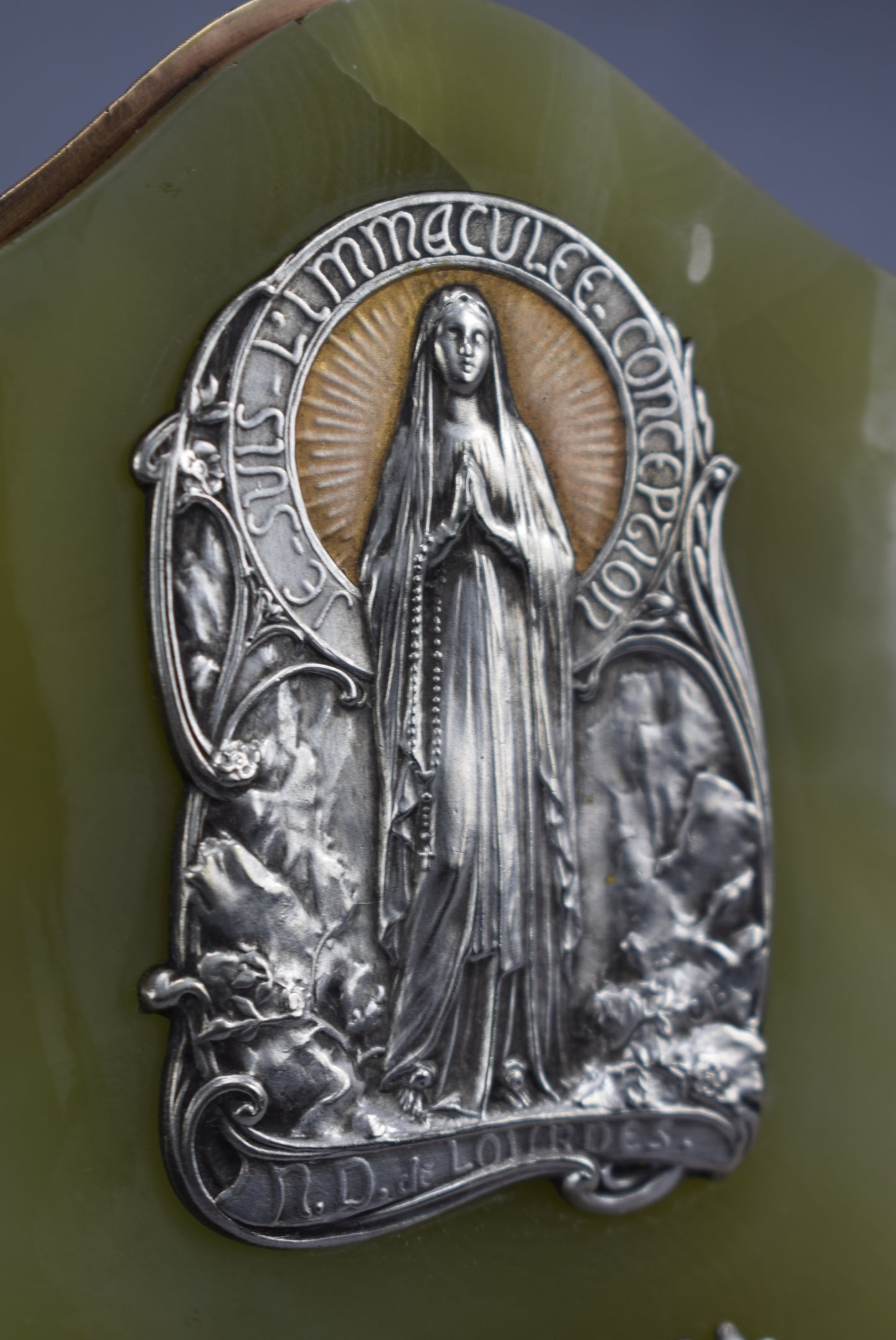 Lourdes Souvenir Plaque - Charmantiques