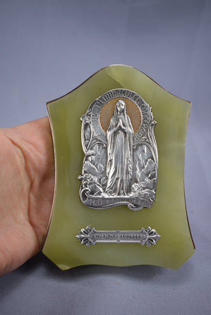 Lourdes Souvenir Plaque - Charmantiques