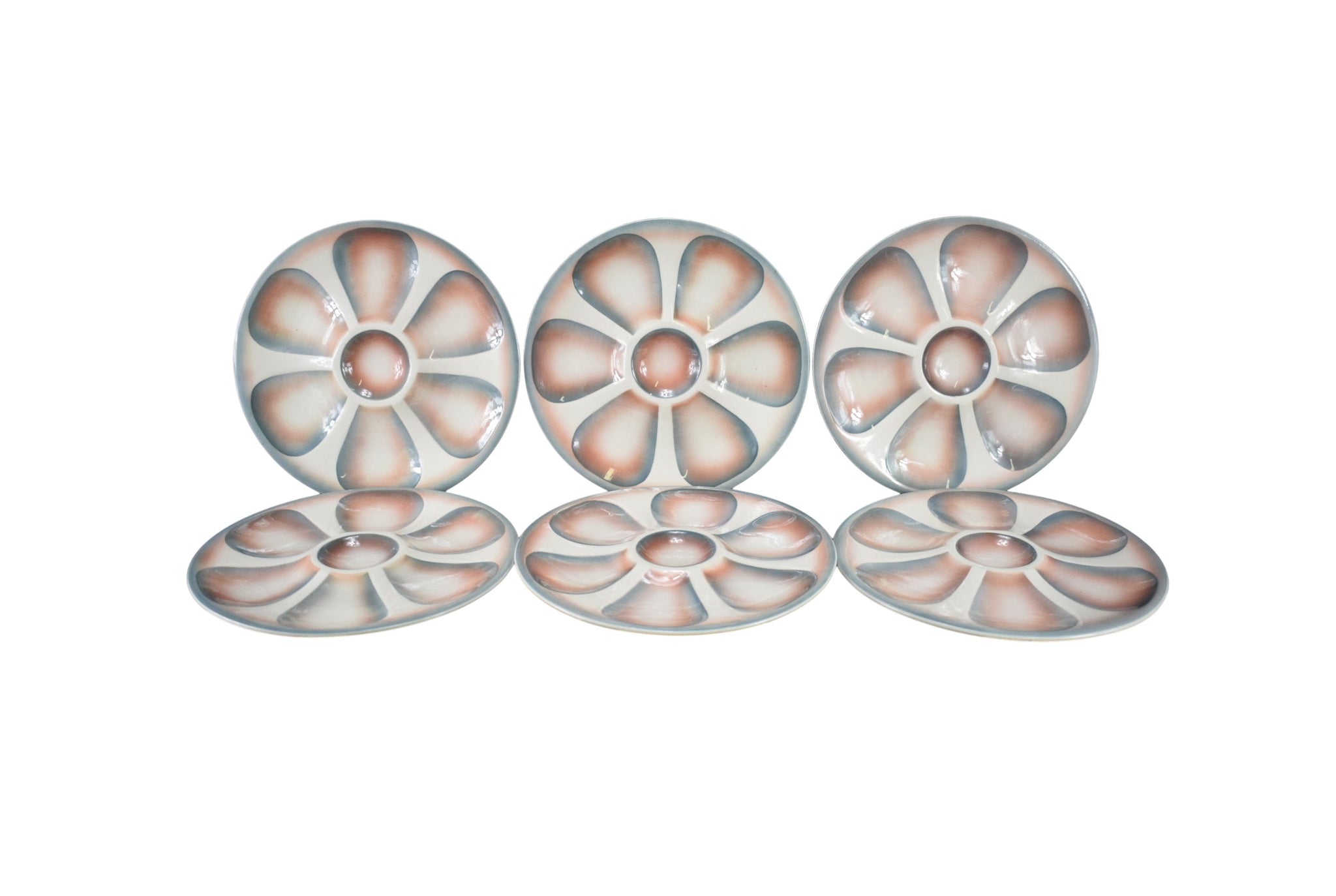 6 Sarreguemines Oyster Plates - Charmantiques