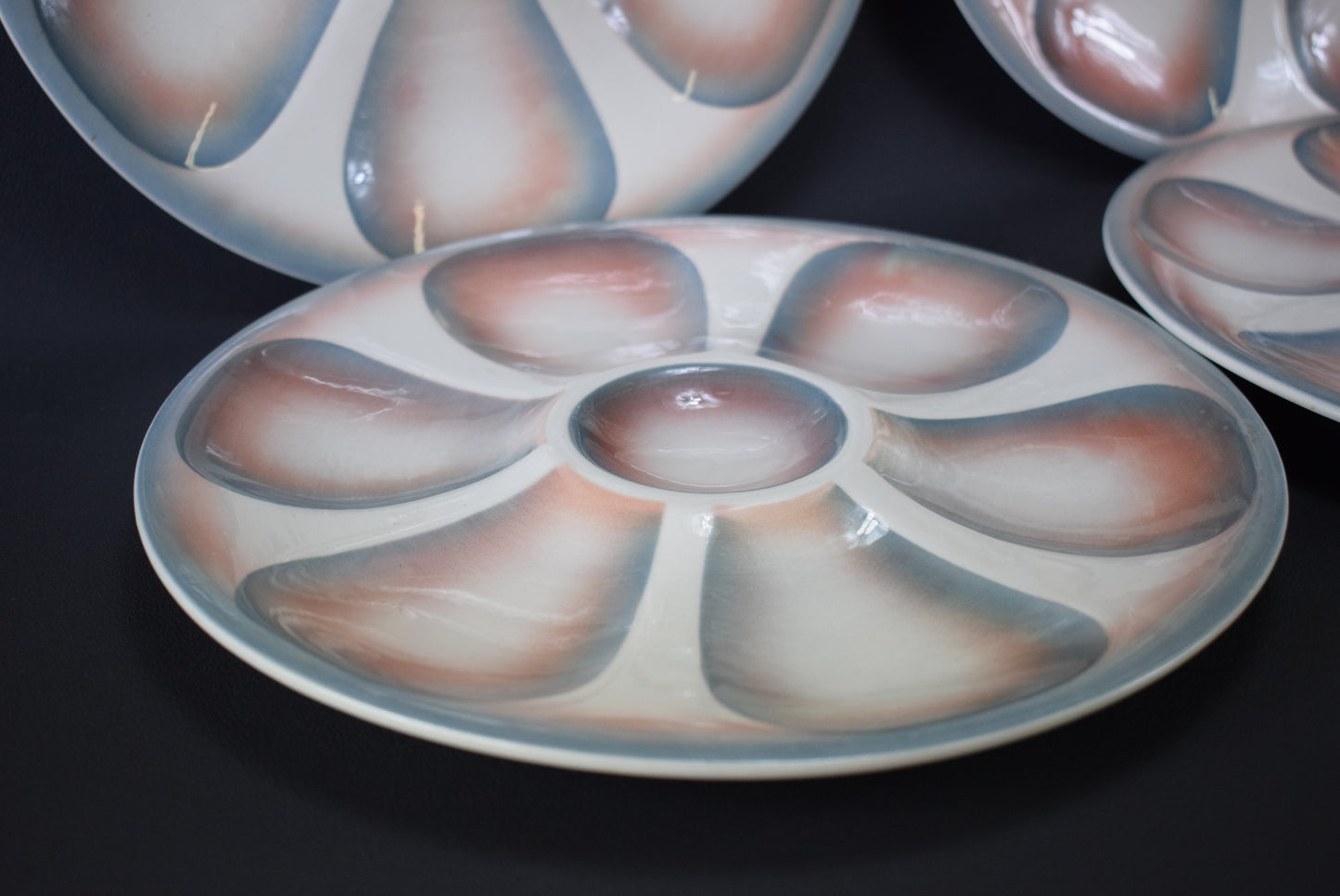 6 Sarreguemines Oyster Plates - Charmantiques