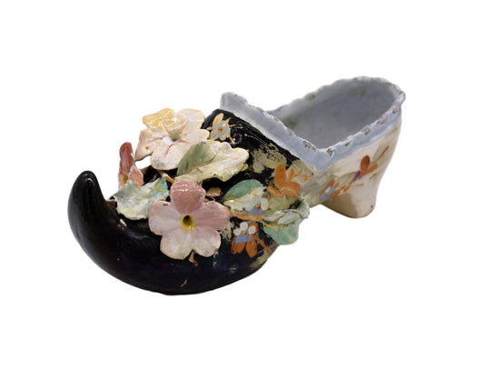 Edouard Gilles Majolica Applied Flower Clog Jardiniere Montigny sur Loing