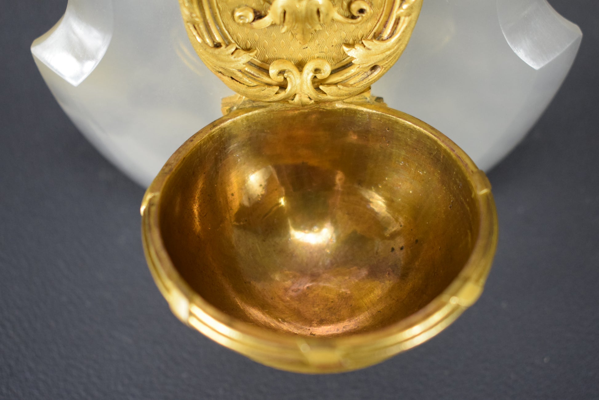 Gold and White Holy Water Font - Charmantiques