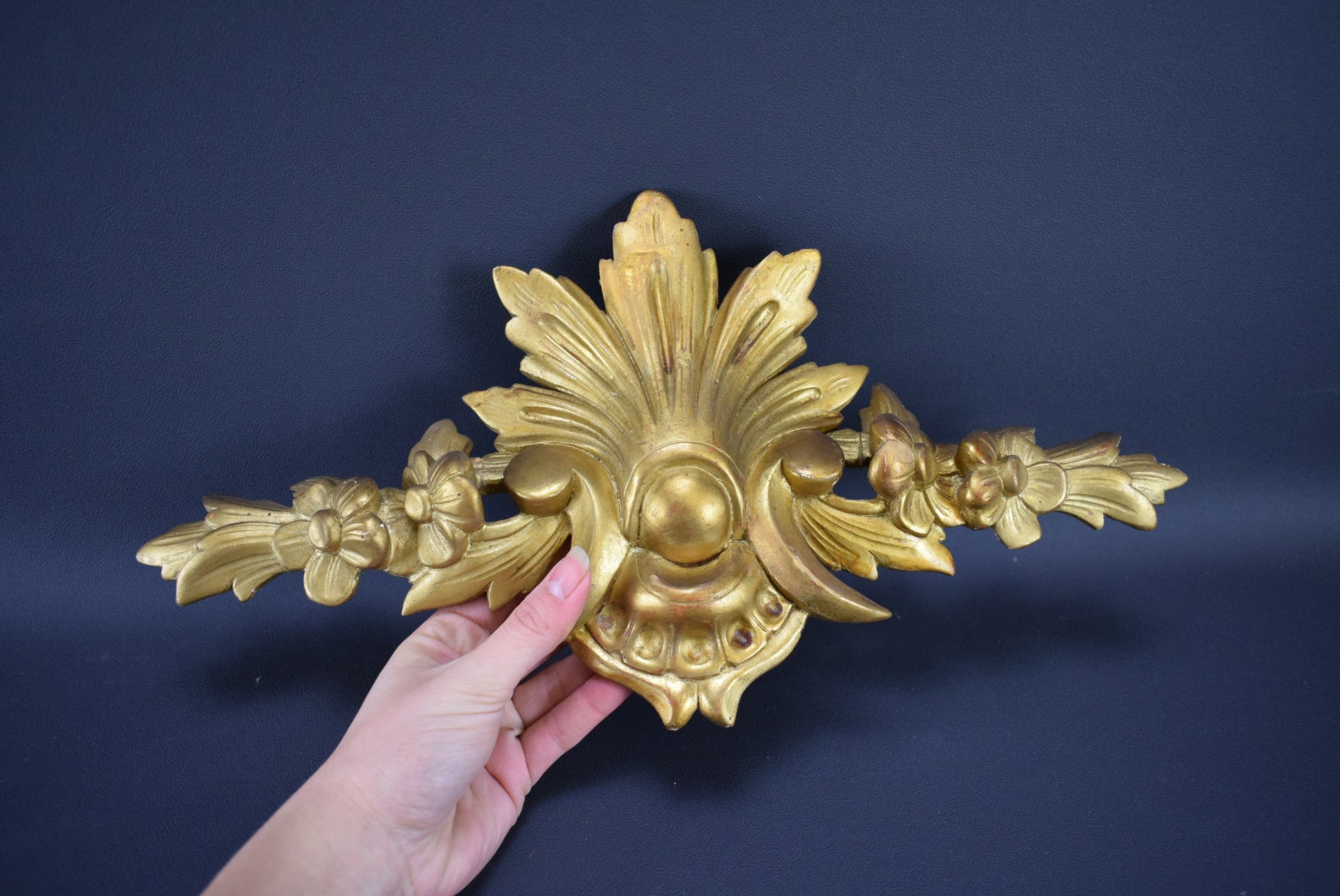 Gilt Wood Pediment - Charmantiques