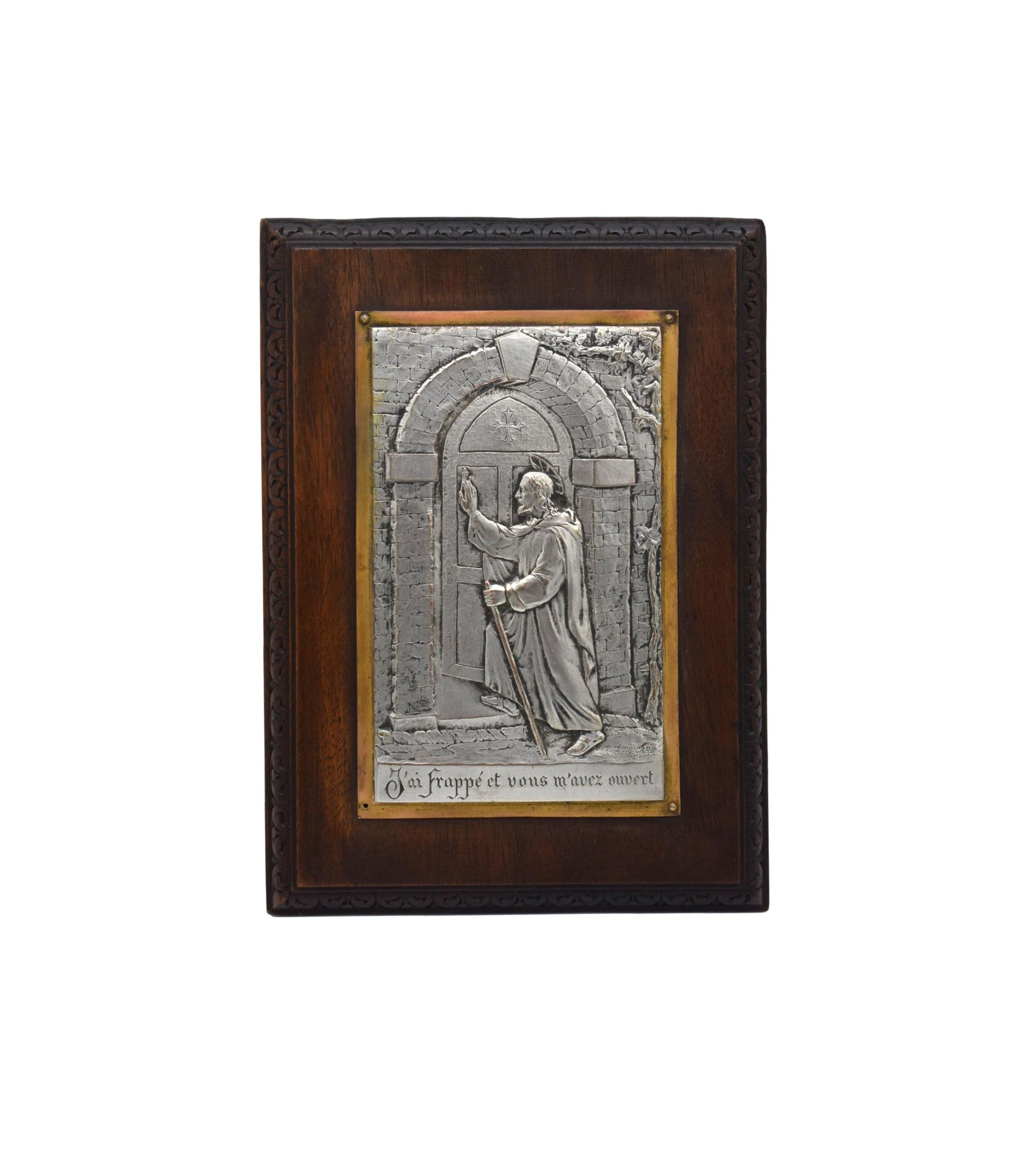 Jesus Christ by L Tricard Standing Plaque Frame Matthew 7:7