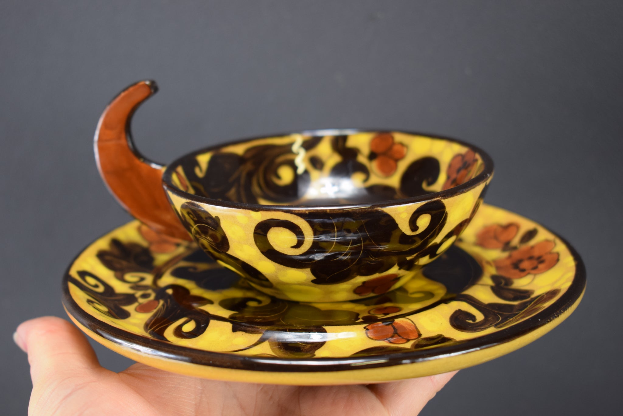 Art Dec Tea Cup and Saucer by MGA Mazzotti Giuseppe Albissola
