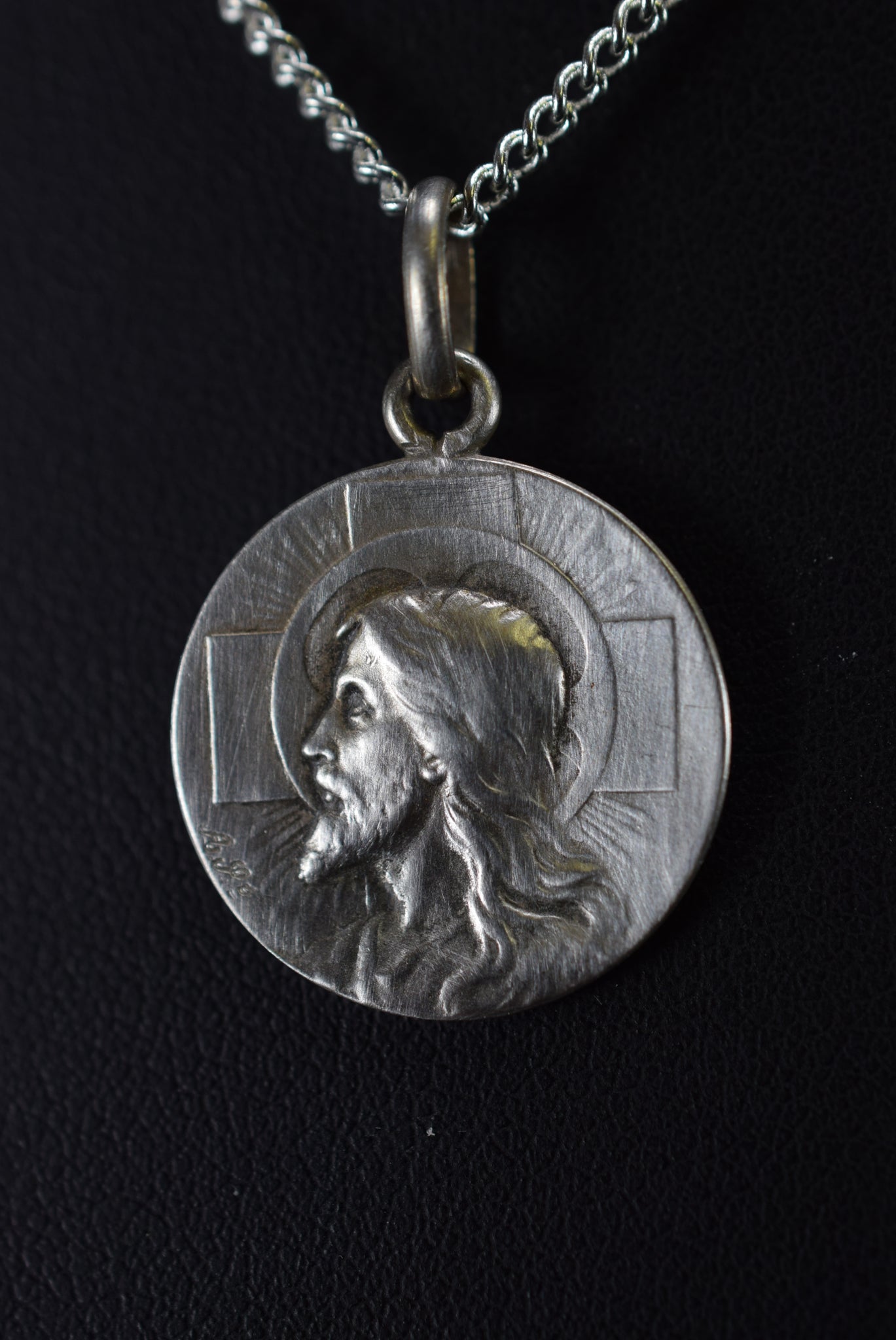 Holy Face of Jesus Portrait Medal Sterling Silver Pendant
