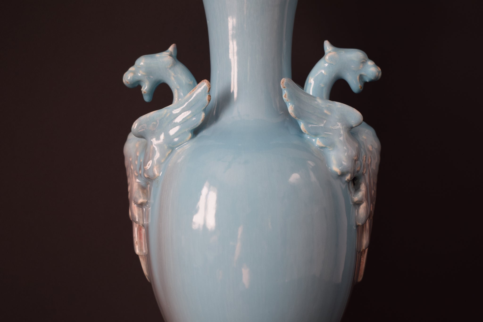 Vintage French Art nouveau Ceramic Vase Chimera Massier ? 