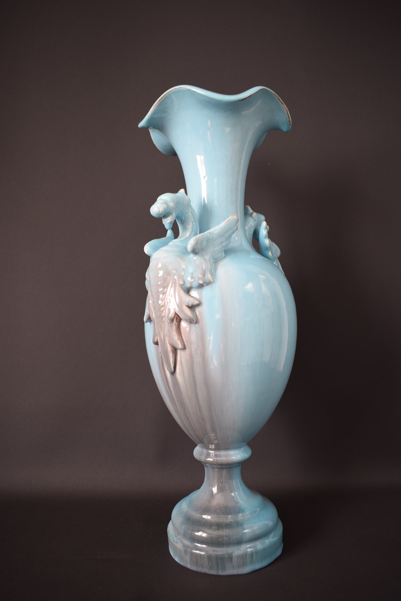 Vintage French Art nouveau Ceramic Vase Chimera Massier ? 
