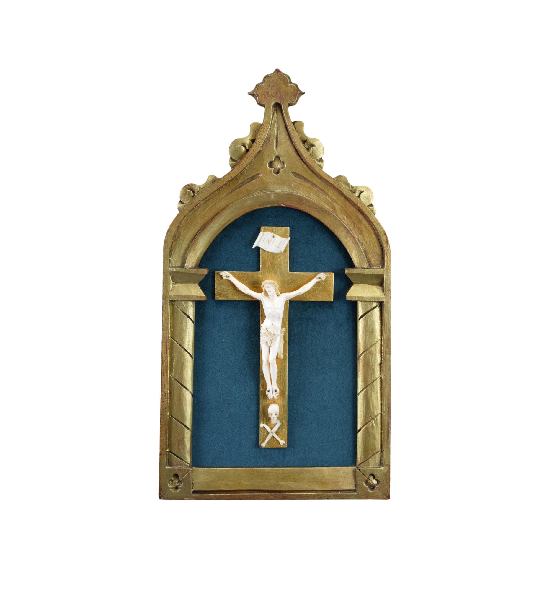 Blue Peacock Wall Crucifix - Charmantiques