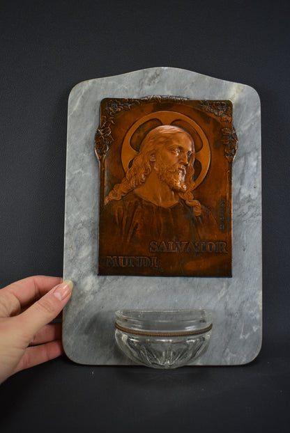 Salvator Mundi Holy Water Font - Charmantiques