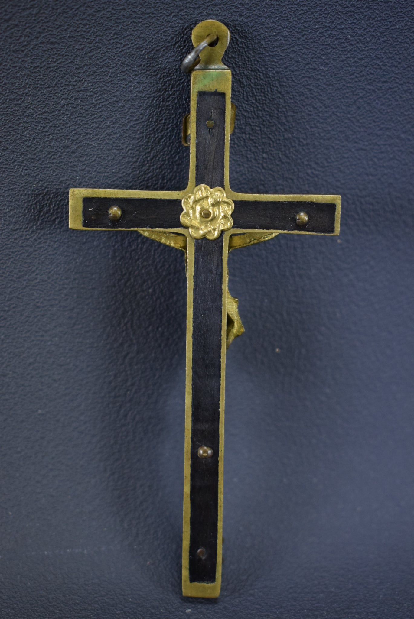 1930's Ebony Inlay Pectoral Cross - Charmantiques