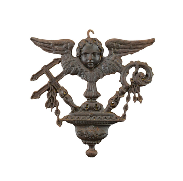 French Antique Cast Iron Angel