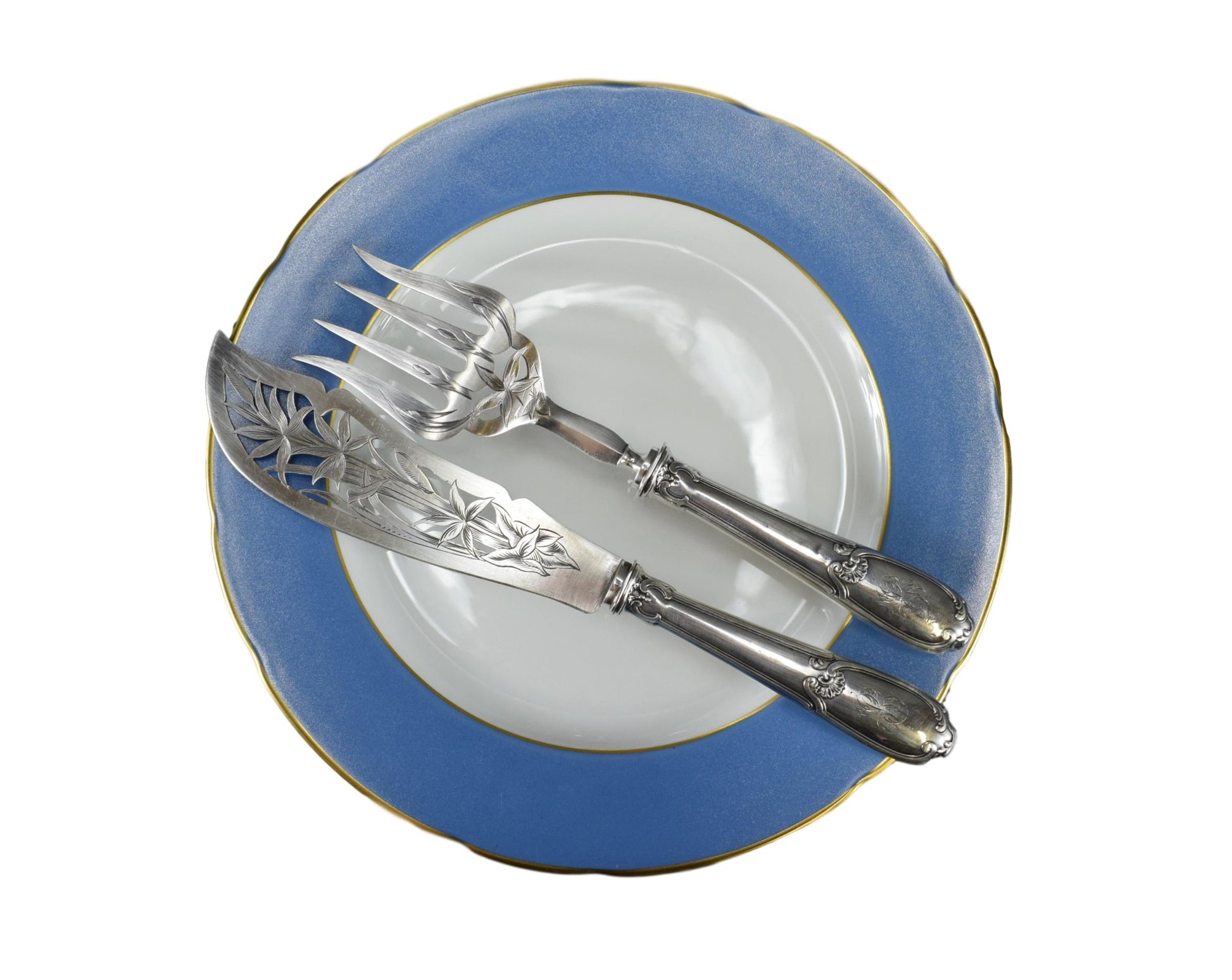 Louis XV 2pc Fish Server - Charmantiques