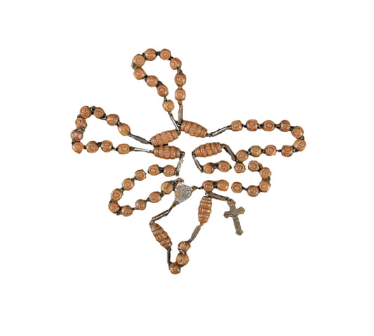 Antique French Hand Carved Corozo Monastery Rosary Tagua Nut