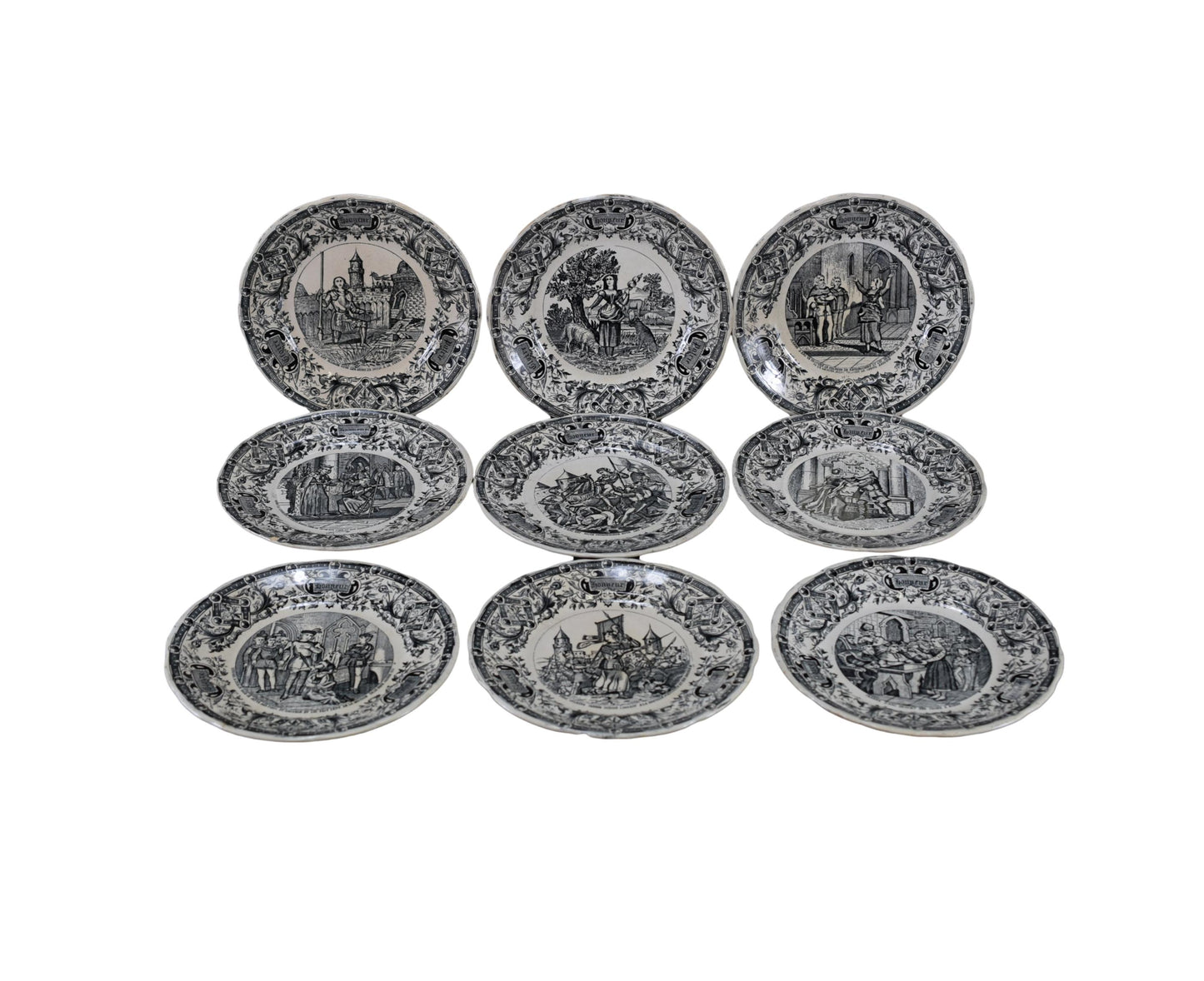 Saint Joan of Arc Life Set of Nine Wall Plates