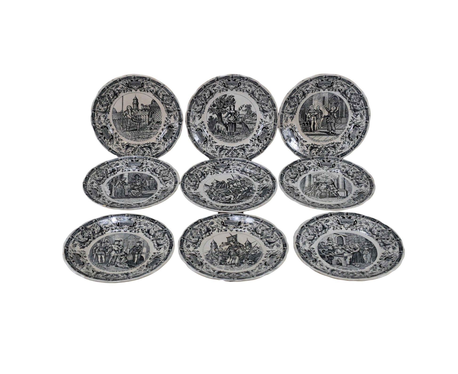 Saint Joan of Arc Life Set of Nine Wall Plates