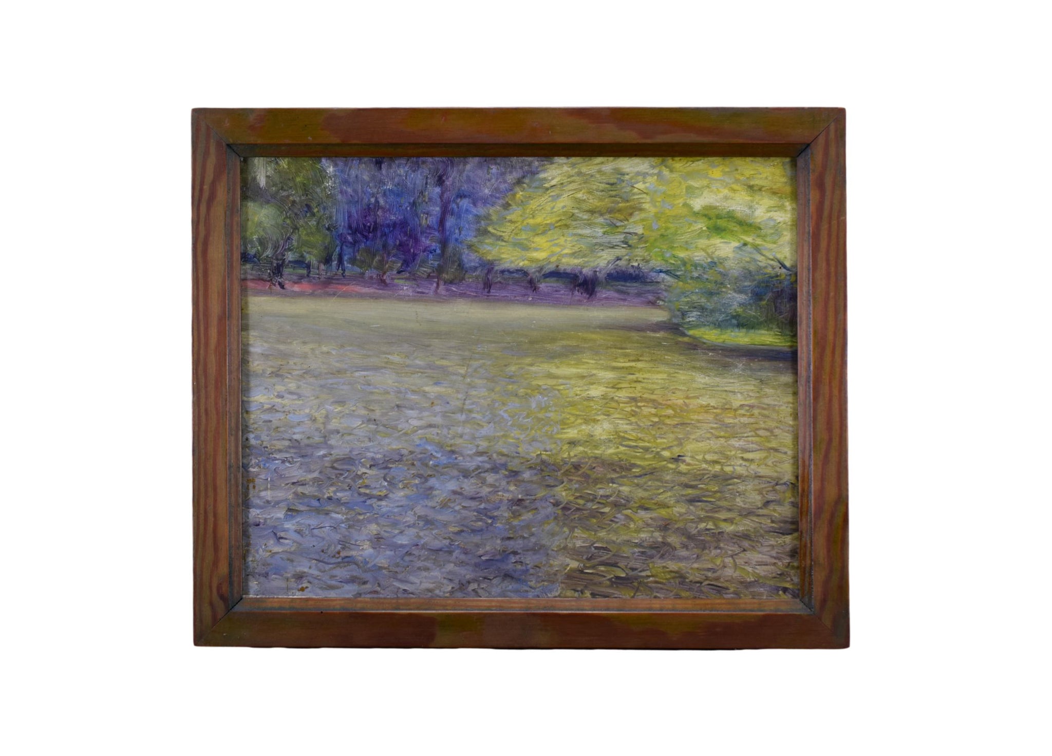 Impressionist Signed Oil Painting Water Forest
