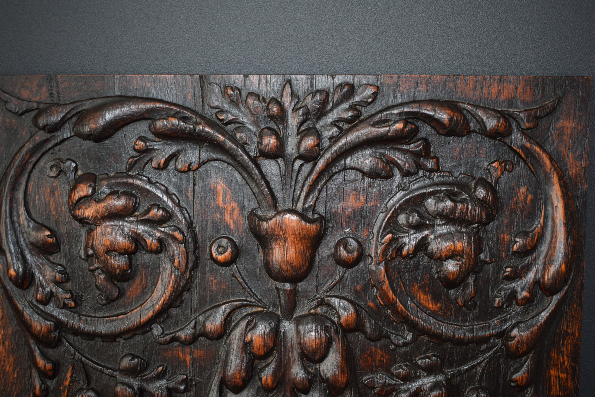 Gothic Hand Carved Wood Panel 19th