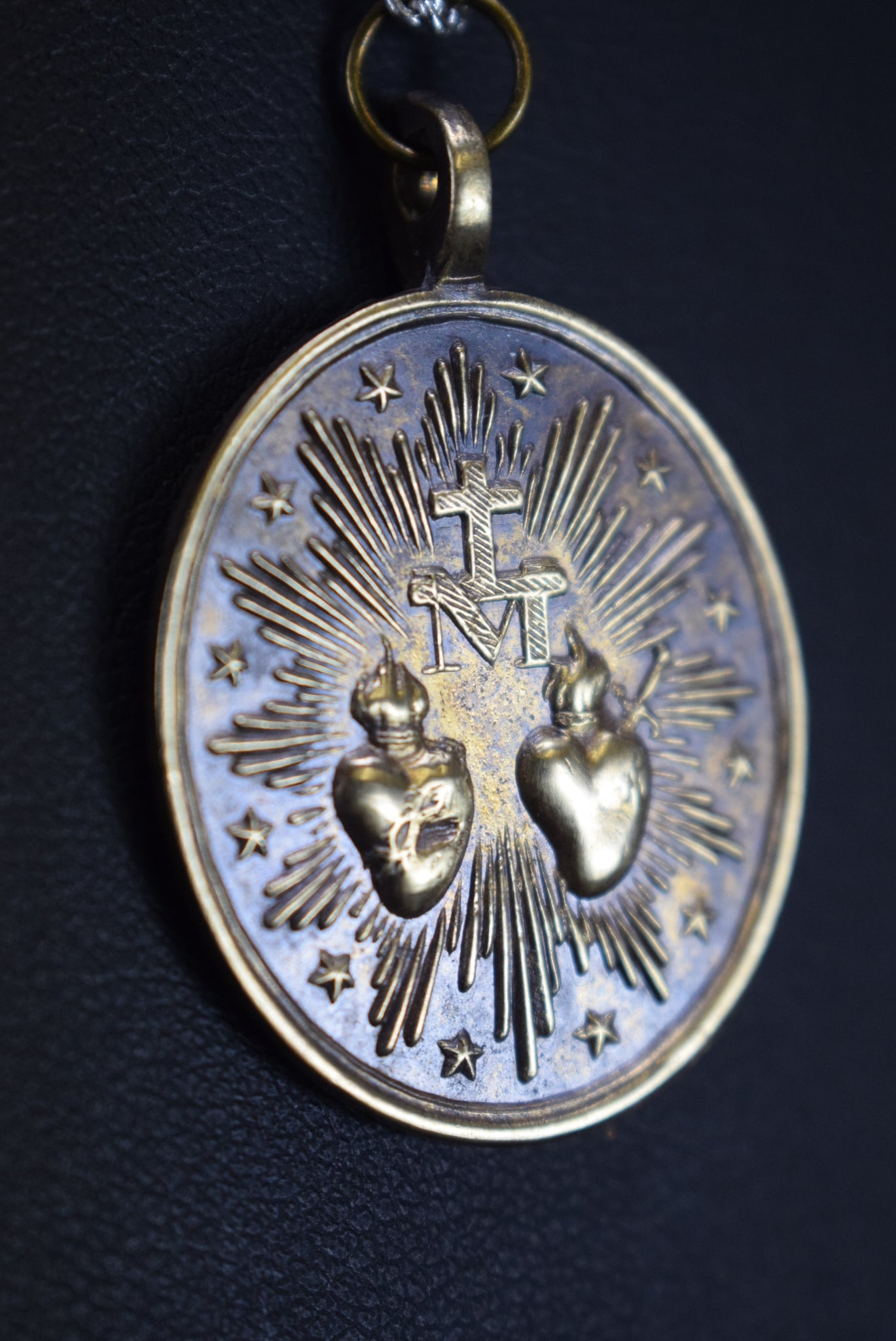 Sacred Hearts Medal Immaculate Conception Mary Pendant