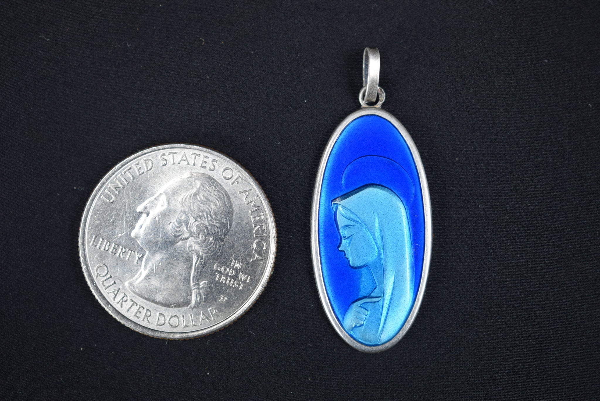 1970's Blue Silver Medal - Charmantiques