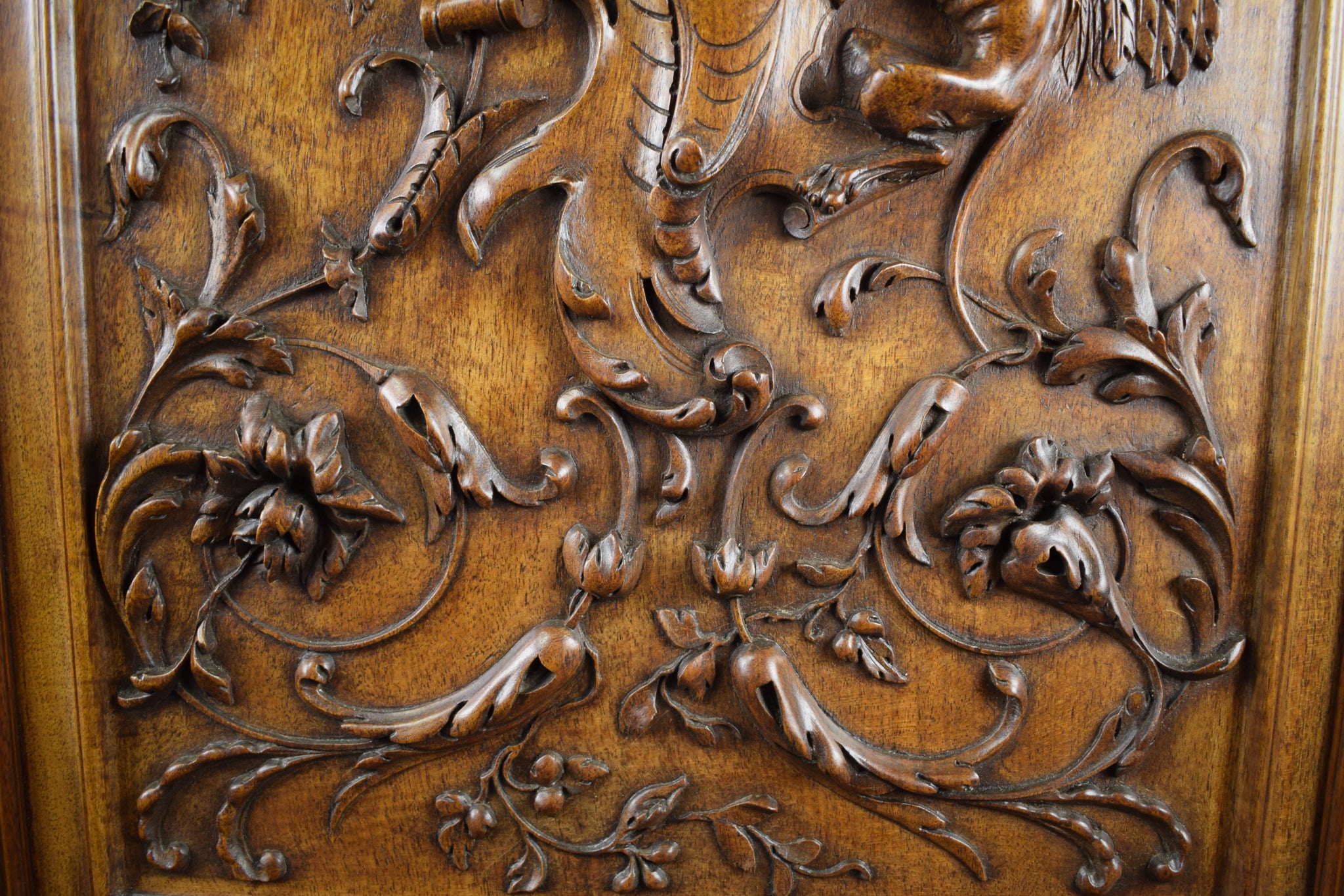 Neo Gothic Wood Door Chimera Griffin 19th