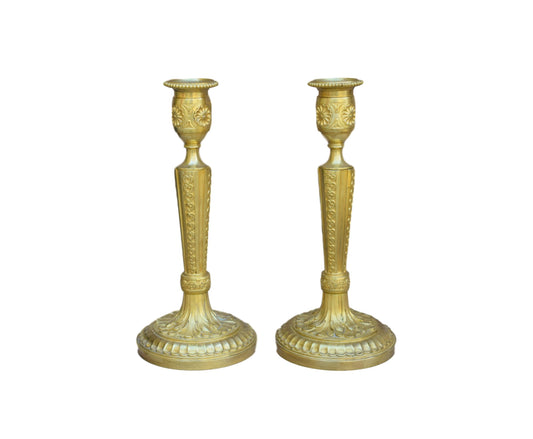 Ormolu Bronze Candlesticks - Charmantiques