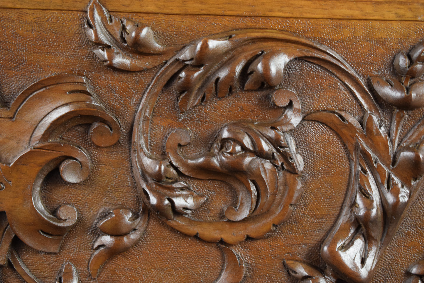 Large Carved Wood Pediment Panel