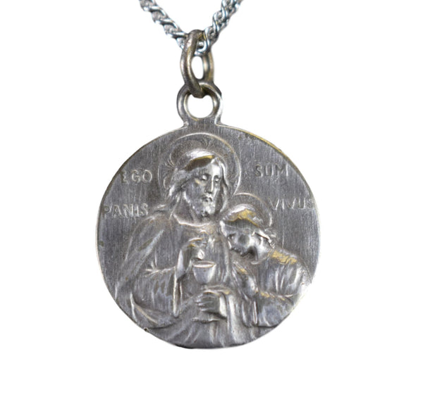 Antique The Eucharist Medal Pendant 1925 Communion Gift