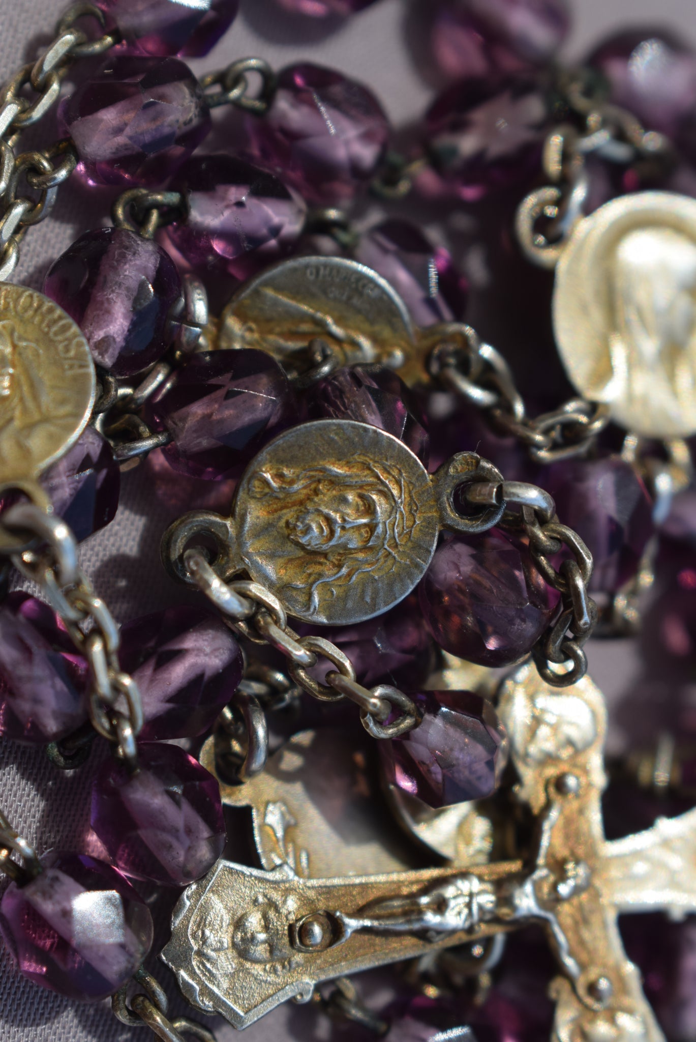 Art Nouveau Purple Rosary - Charmantiques