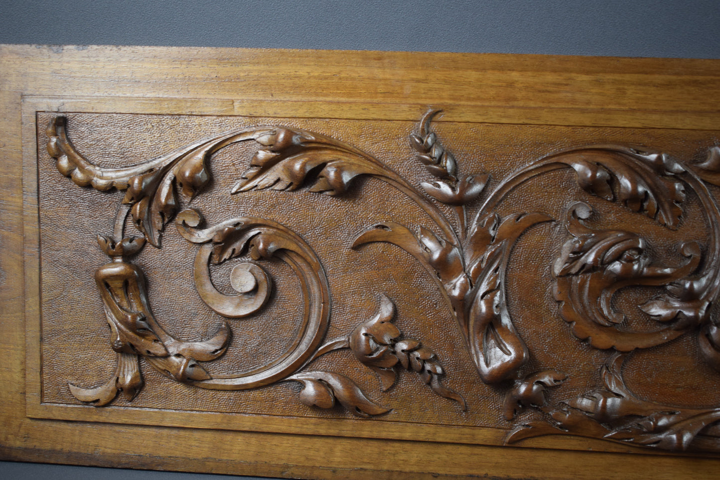 Large Carved Wood Pediment Panel