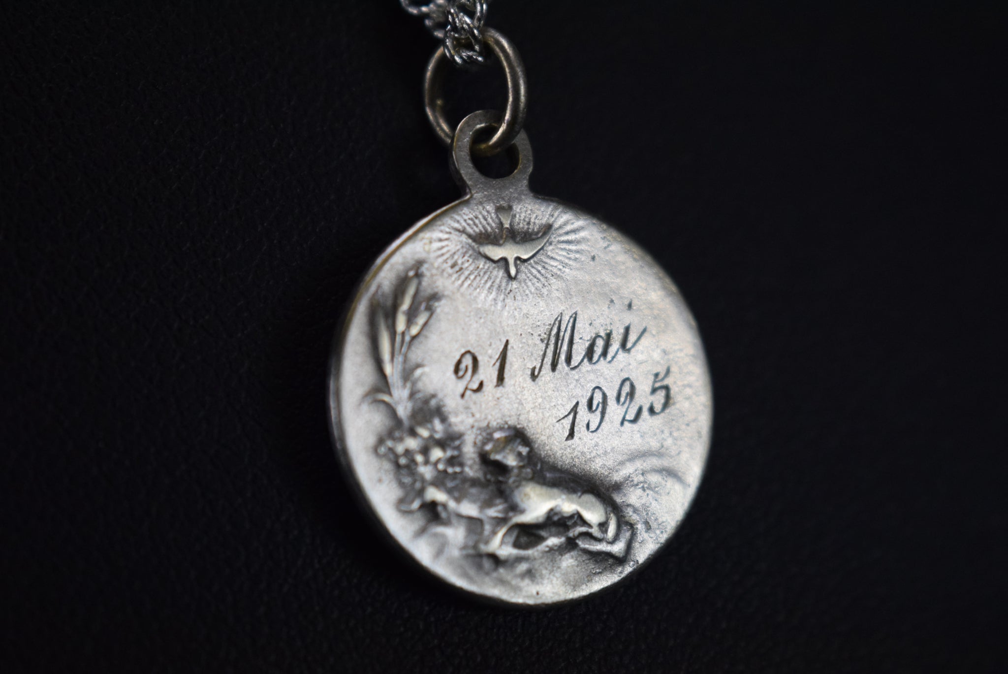 Antique The Eucharist Medal Pendant 1925 Communion Gift