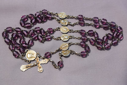 Art Nouveau Purple Rosary - Charmantiques