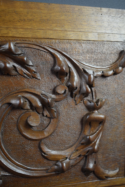 Large Carved Wood Pediment Panel