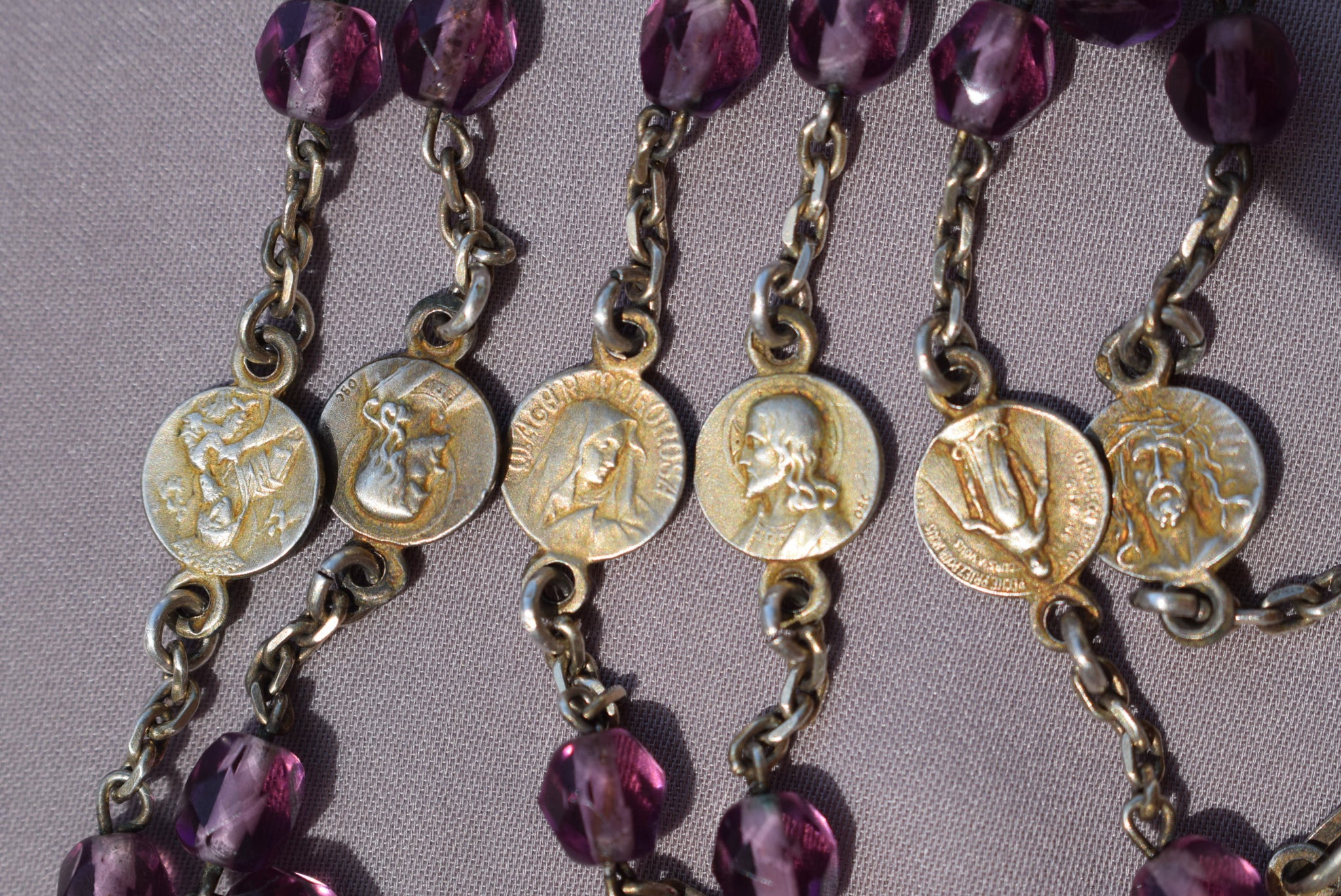 Art Nouveau Purple Rosary - Charmantiques