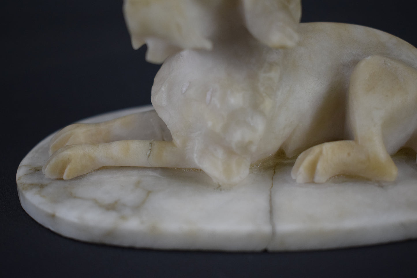 Carved Alabaster Dogs - Charmantiques