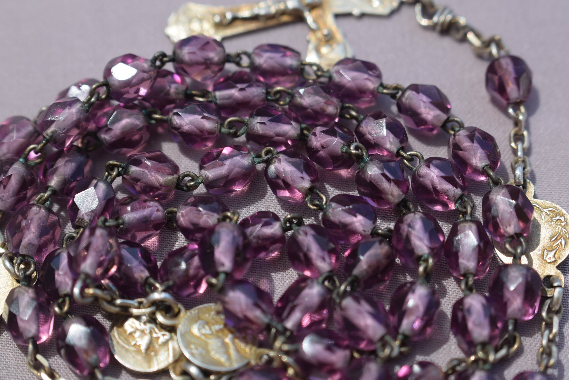 Art Nouveau Purple Rosary - Charmantiques