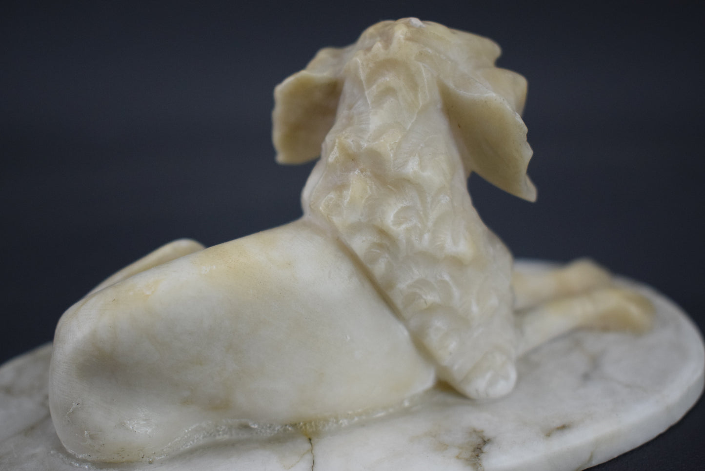 Carved Alabaster Dogs - Charmantiques